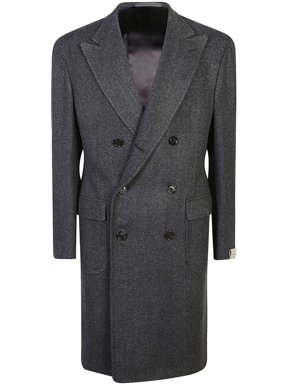 Shop Corneliani Cappotto In Lana Doppiopetto  In Grigio