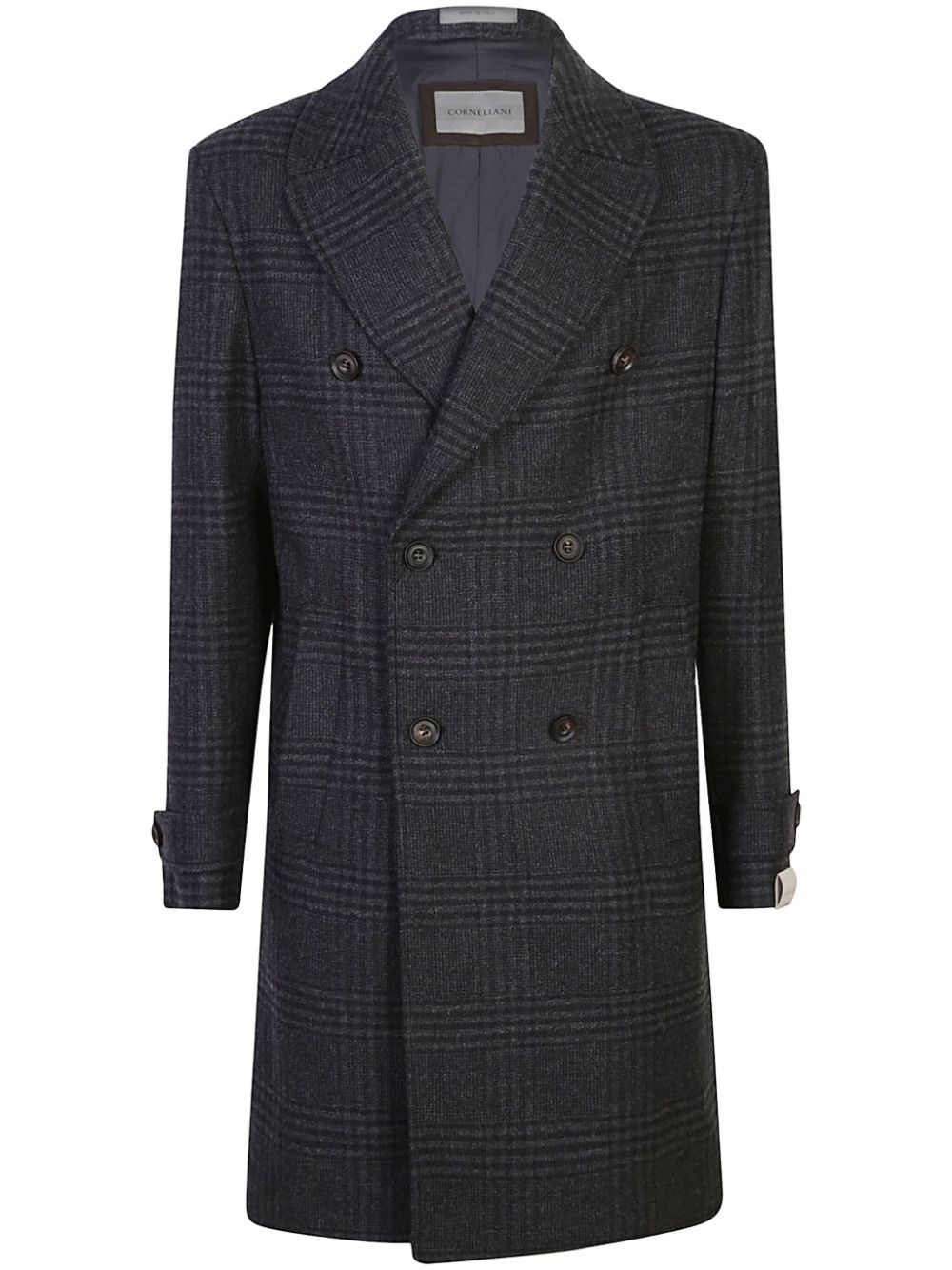 Shop Corneliani Cappotto In Lana Doppiopetto  In Grigio