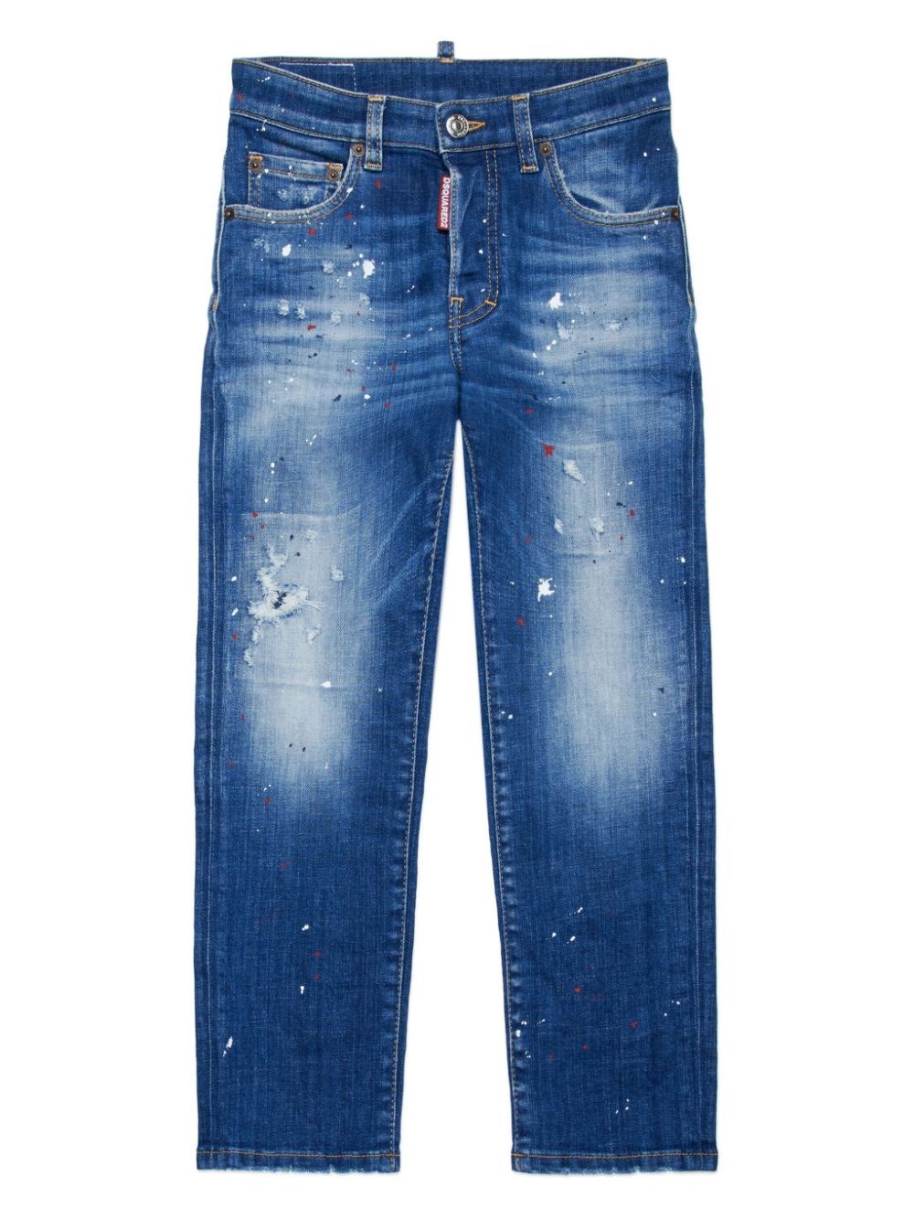 Dsquared2 Kids Jeans Con Effetto Vissuto In Blue