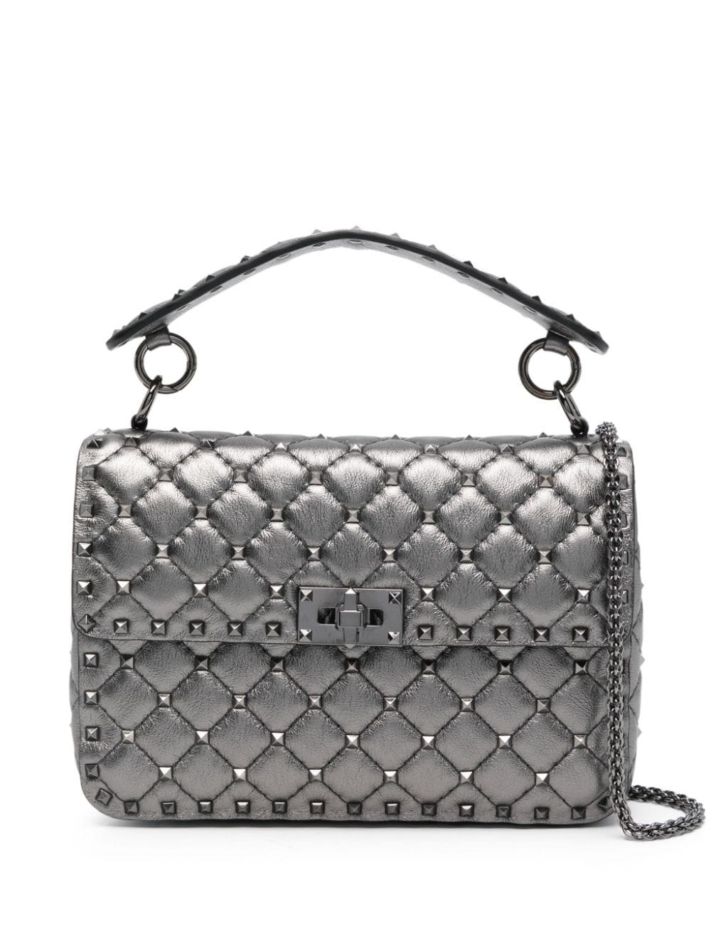 Valentino Garavani Borsa Tote Con Decorazione Rocks In Gray