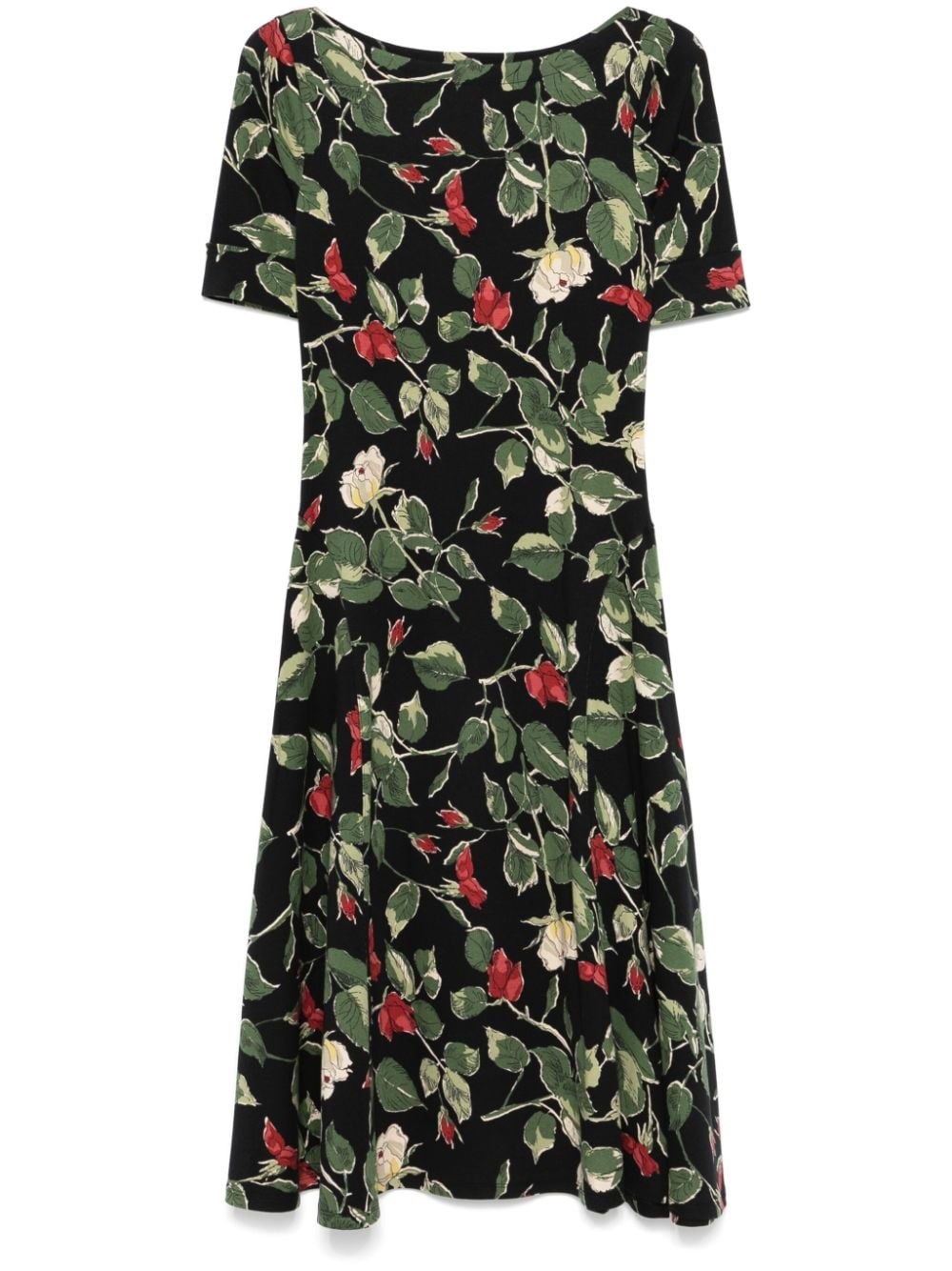 Shop Lauren Ralph Lauren Abito Midi A Fiori In Nero