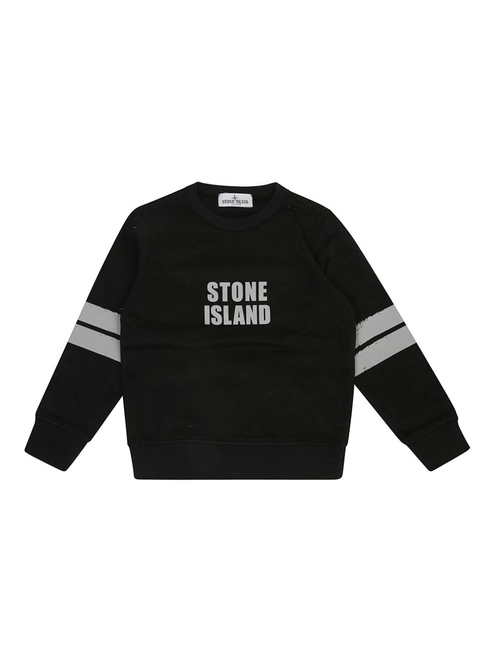 Stone Island Kids' , Maglia Di Lana Girocollo In Black