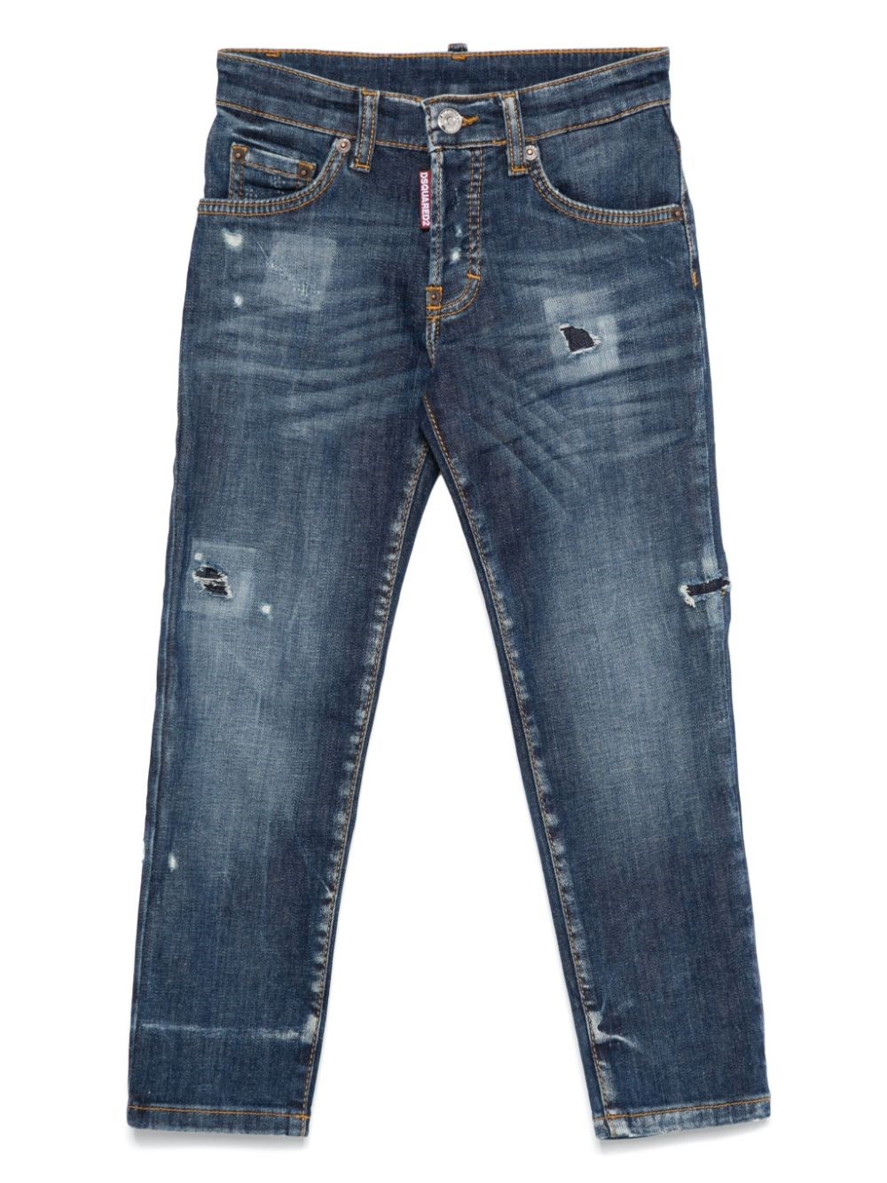 Dsquared2 Kids Jeans Con Effetto Vissuto In Blue