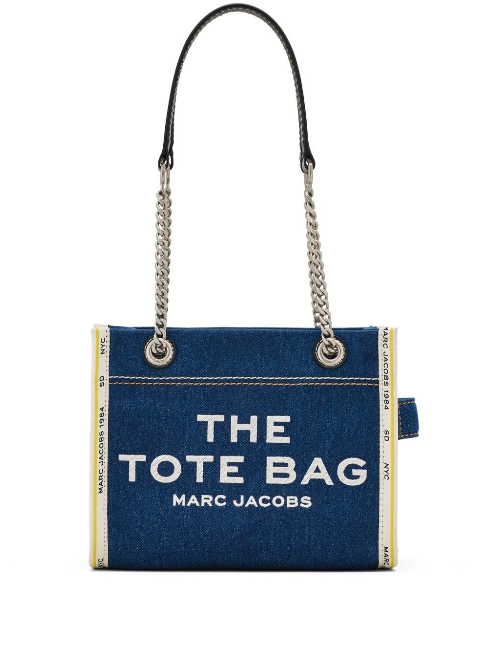 Shop Marc Jacobs Borsa Tote The Denim Chain Piccola In Blu