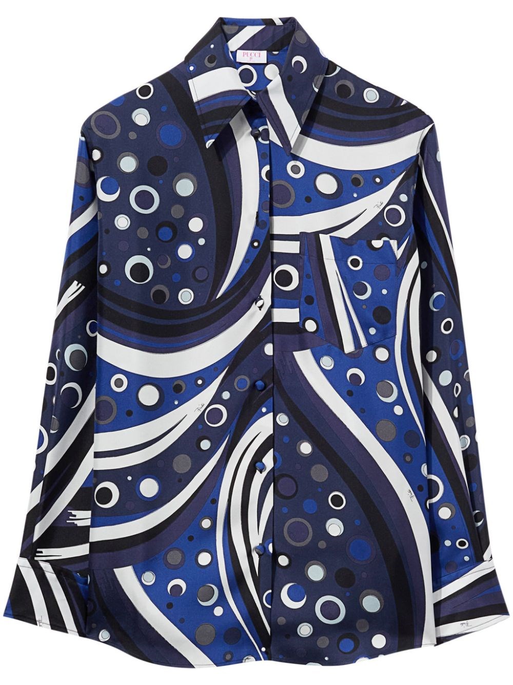 Shop Pucci Camicia Con Stampa Fontane In Blu