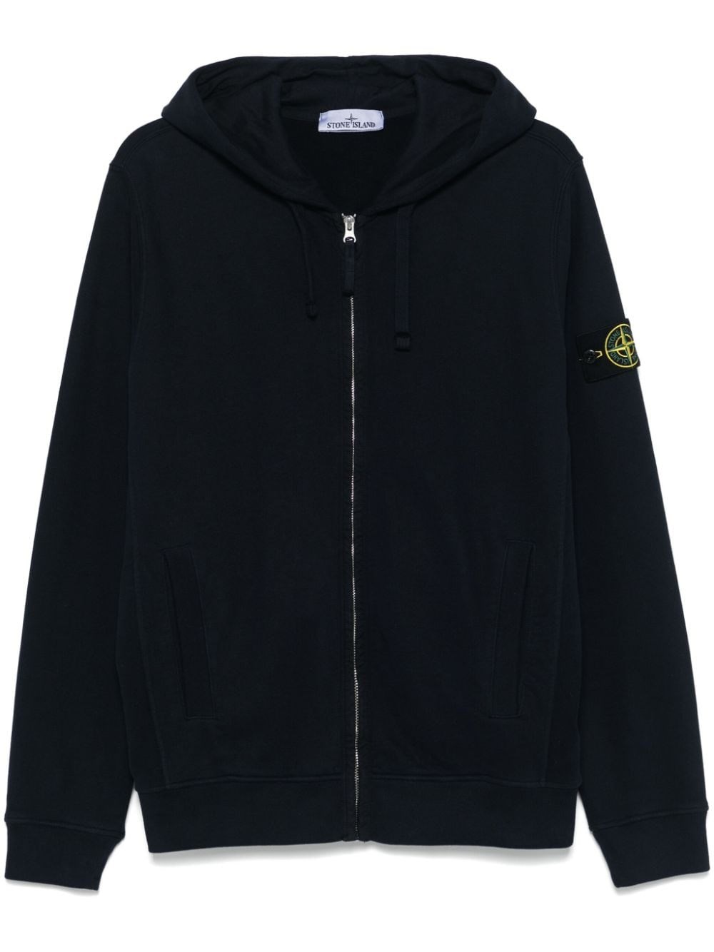 Shop Stone Island Felpa Con Applicazione Compass In Blu