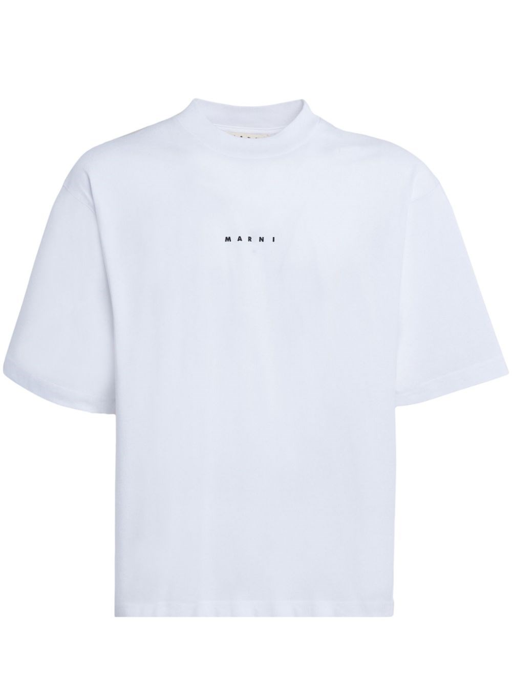 Marni White Cotton T-shirt With Logo Print