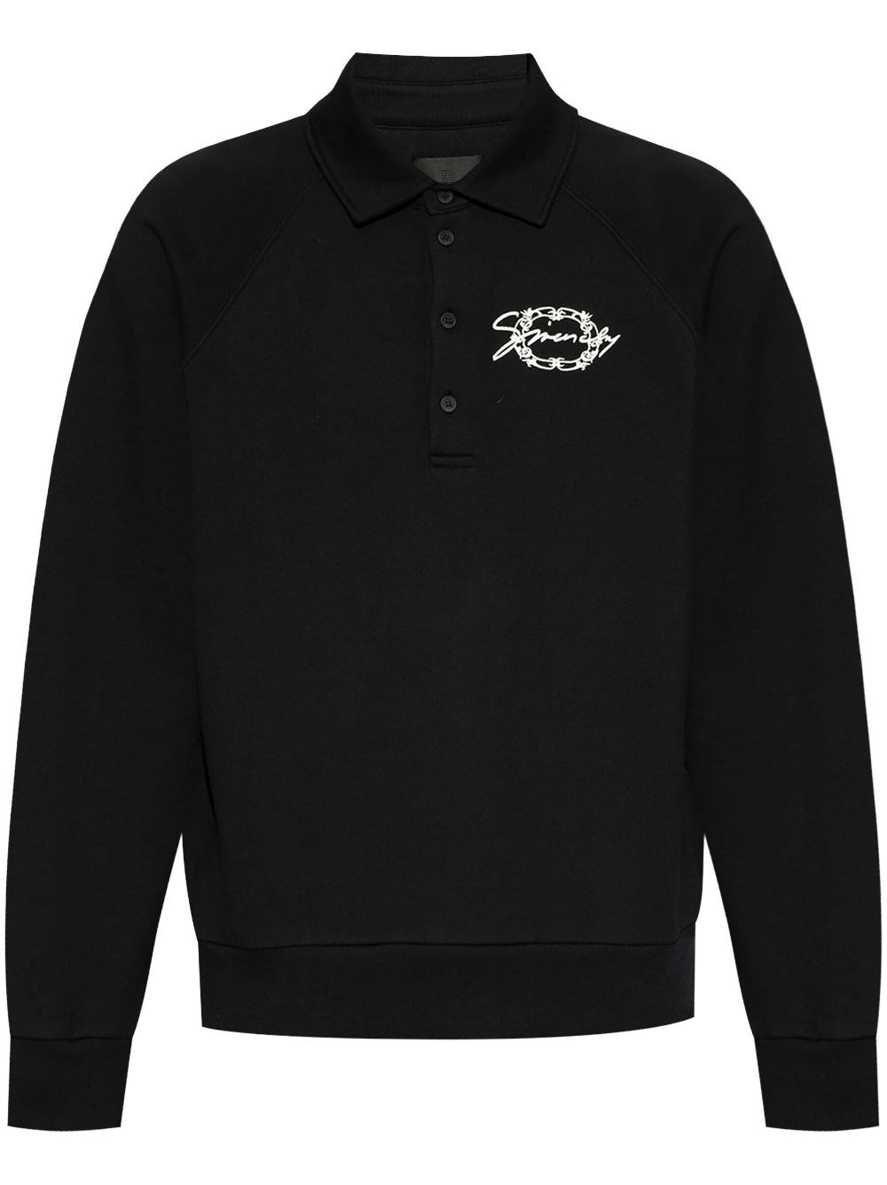 Givenchy Embroidered Logo Fleece Polo Sweatshirt