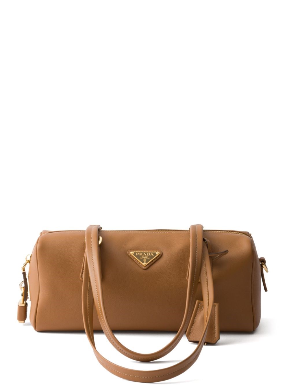 Prada Medium Leather Tote Bag In Brown