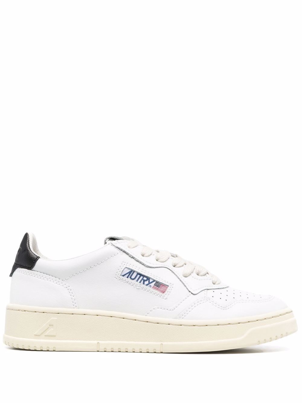 Autry Medalist White Low Top Sneakers With Contrasting Heel Tab In Leather Woman In Multi