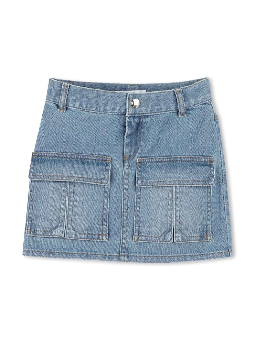 Chloé Logo-patch Denim Skirt