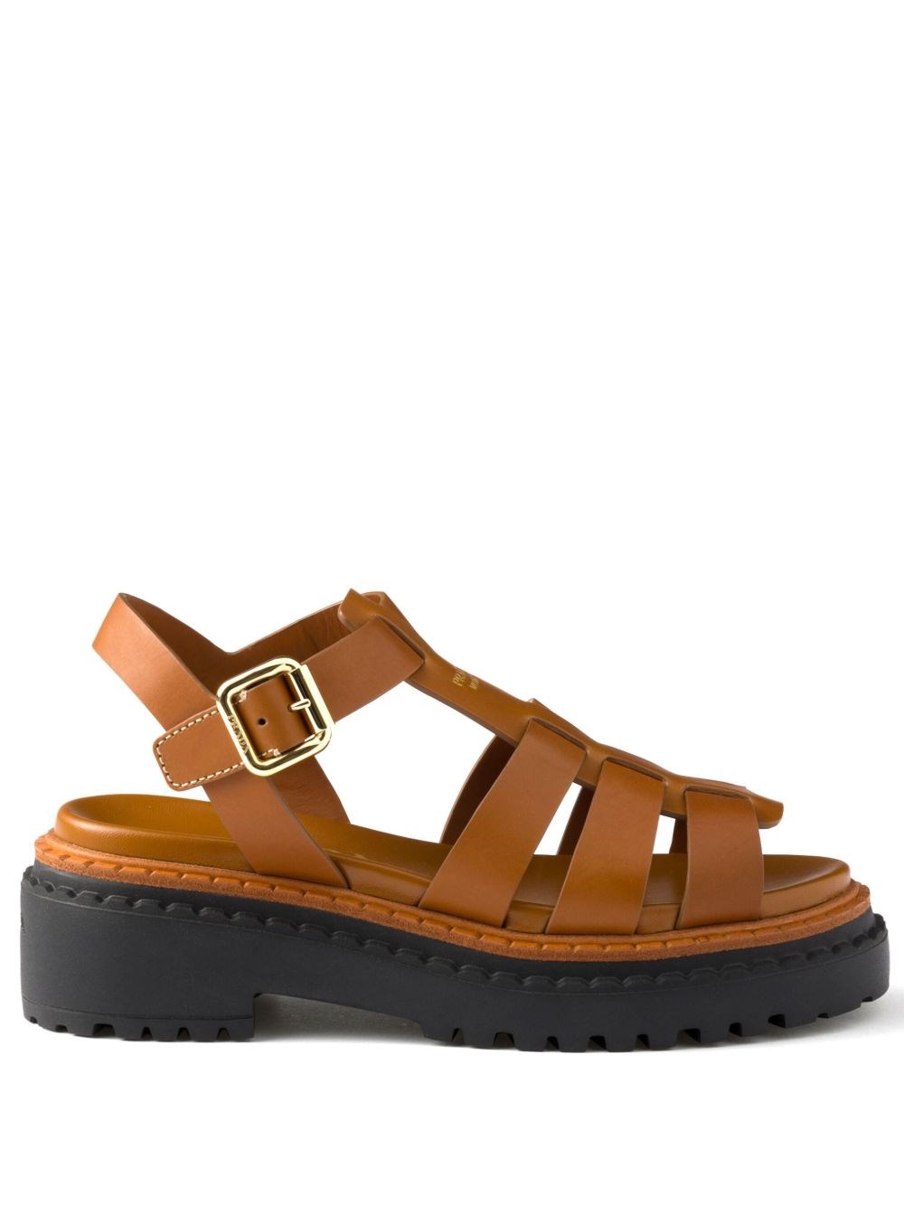 Prada Women Caramel Leather Sandals