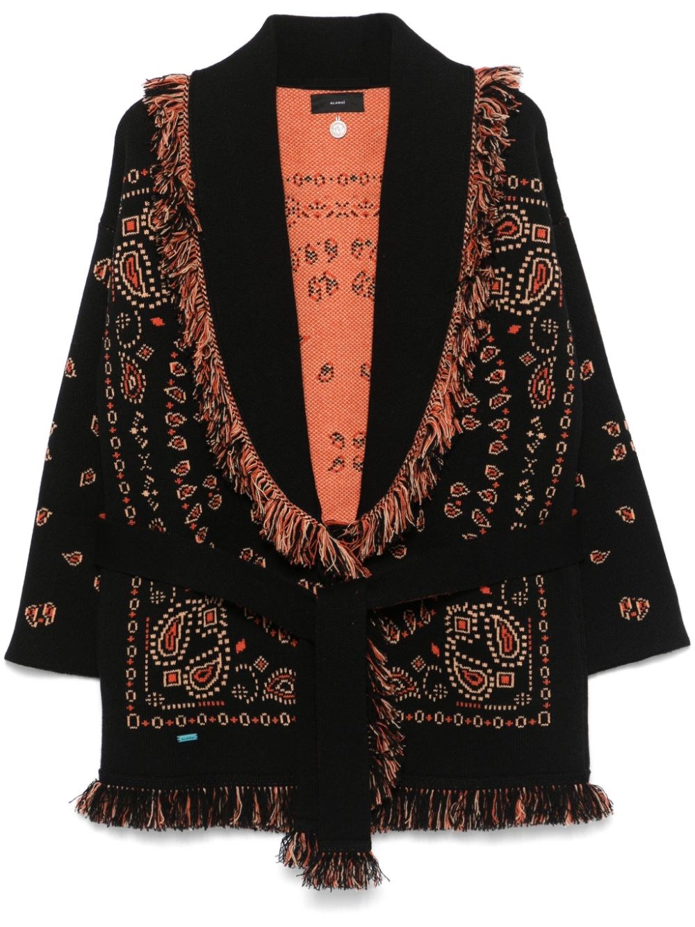Alanui Intricately Patterned Black Cashmere Sweater