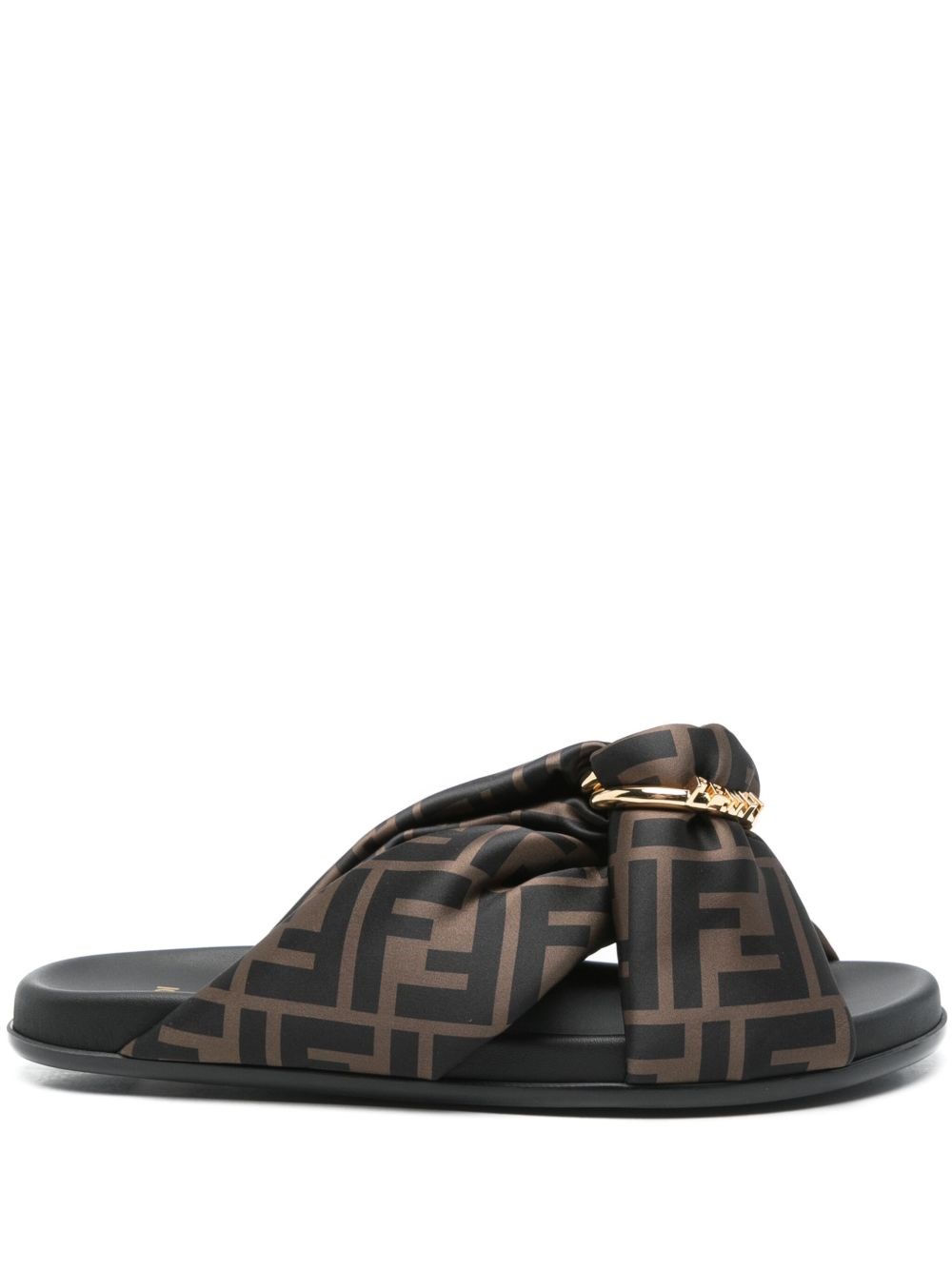 Fendi Donna Nero Ciabatte Piatte Con Ff Taglia 37
