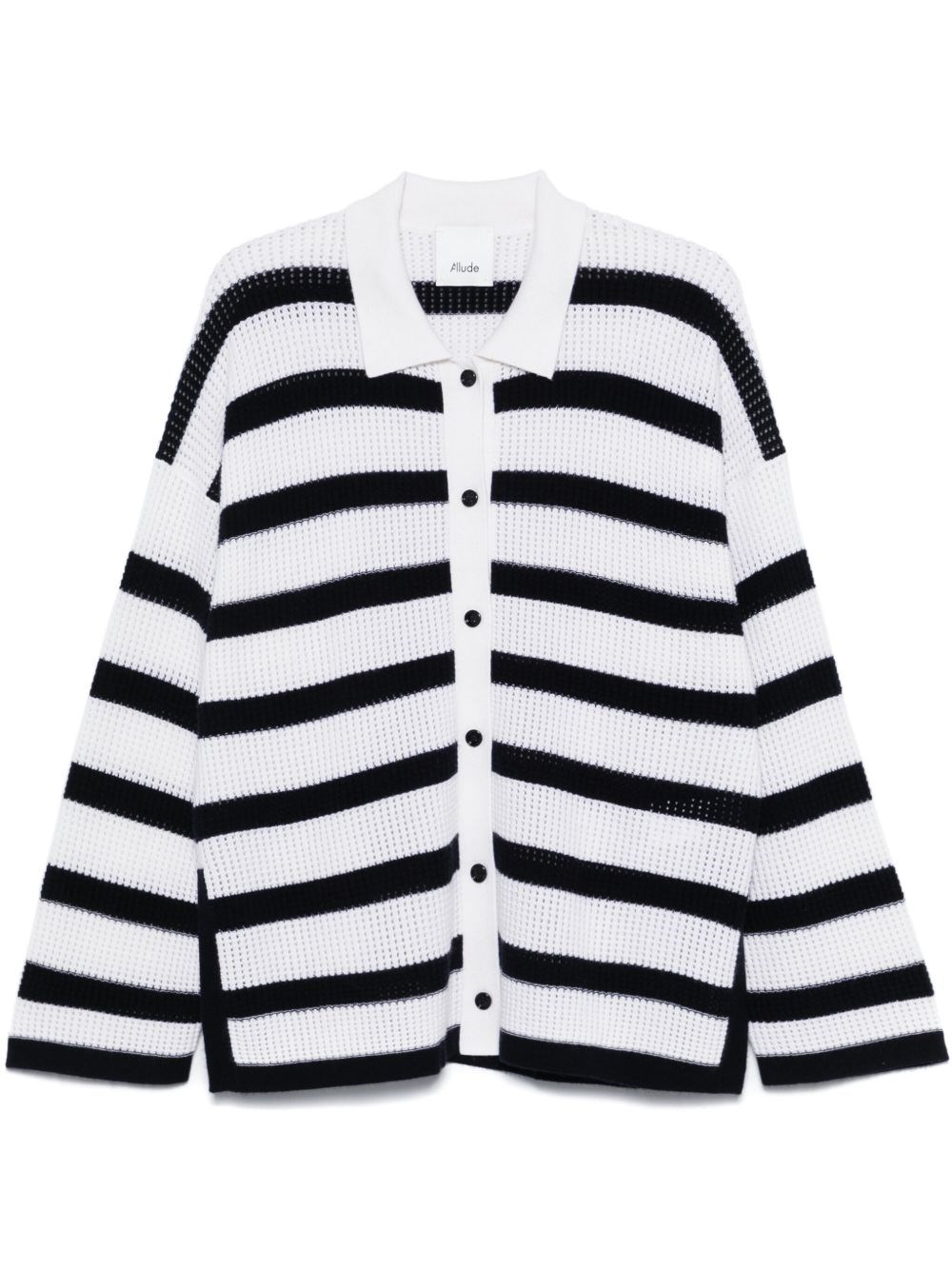 Allude Striped Cardigan With Buttons