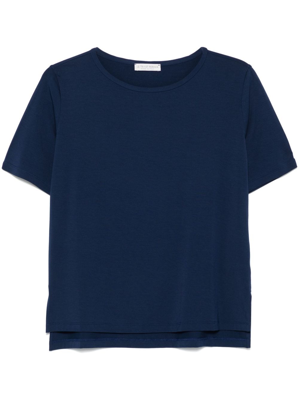 Le Tricot Perugia Classic Crew Neck T-shirt In Soft Viscose Blend