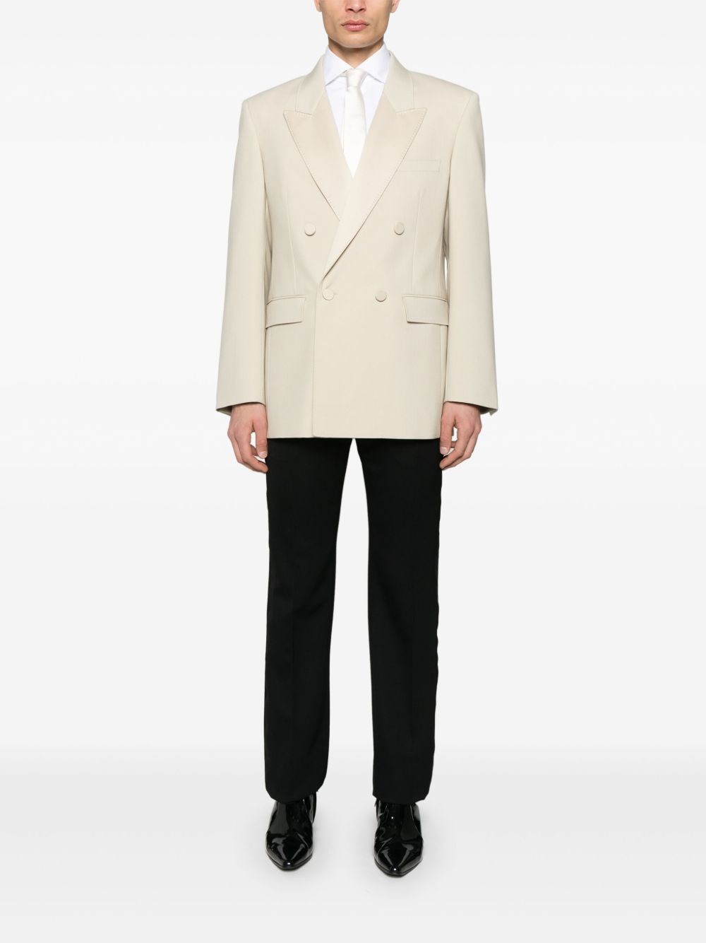 【関税＆送料込み】Saint Laurent Double-Breasted Tuxedo Jac Saint Laurent - Double-breasted wool tuxedo jacket Saint Laurent