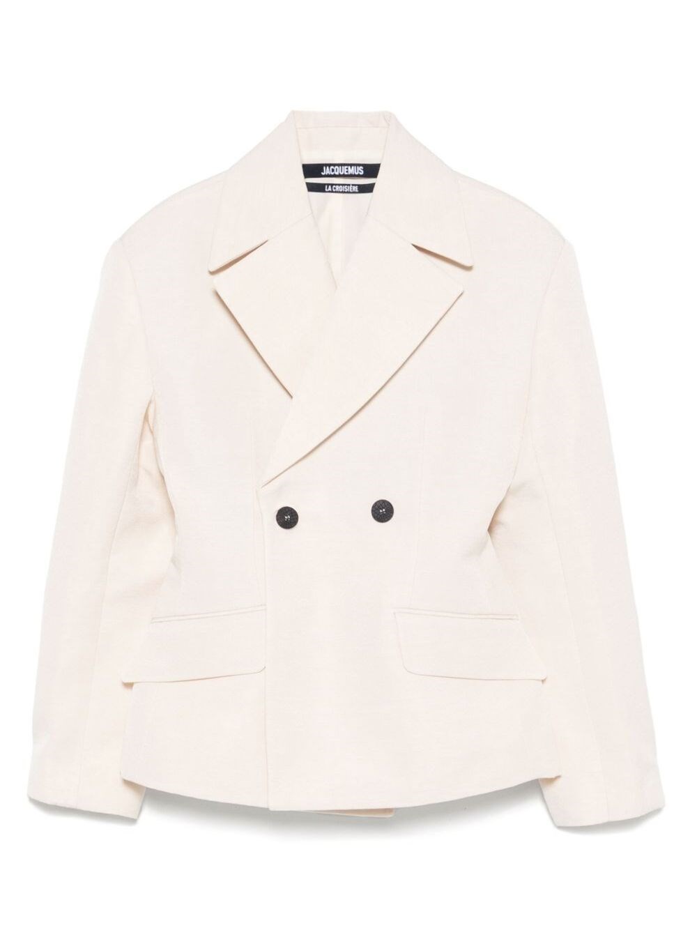 Jacquemus Ecru Double-breasted Blazer With Structured Silhouette