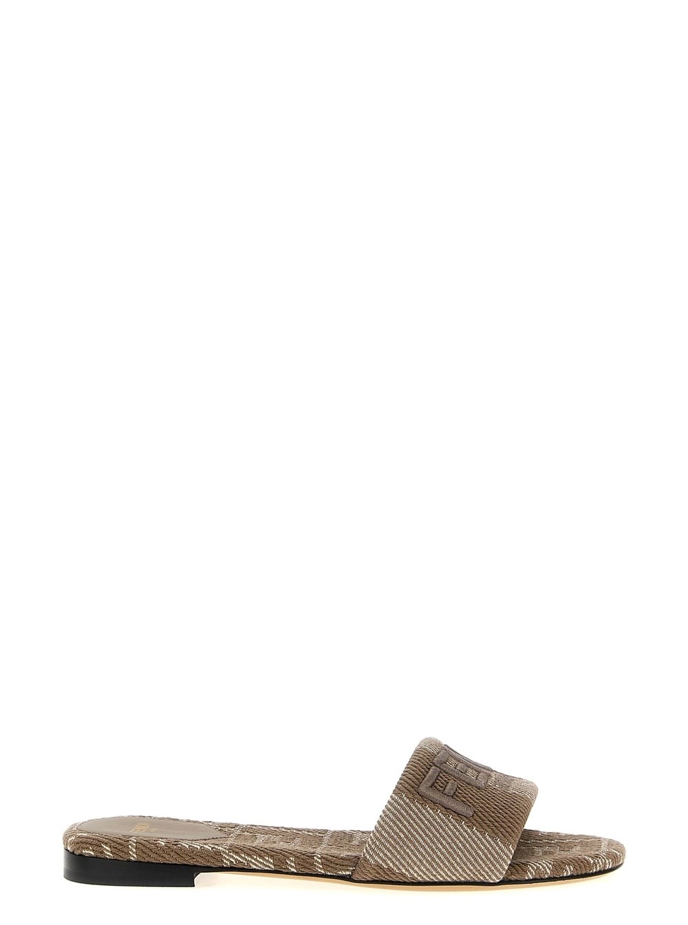 Fendi Beige Cotton-effect Jacquard Slipper