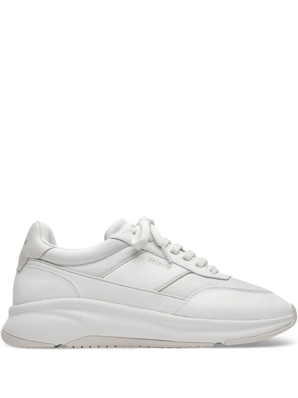 Axel Arigato Genesis Neo Runner White Low Top Sneakers With Logo Lettering On Tongue And Heel In Leather Blend Ma In White