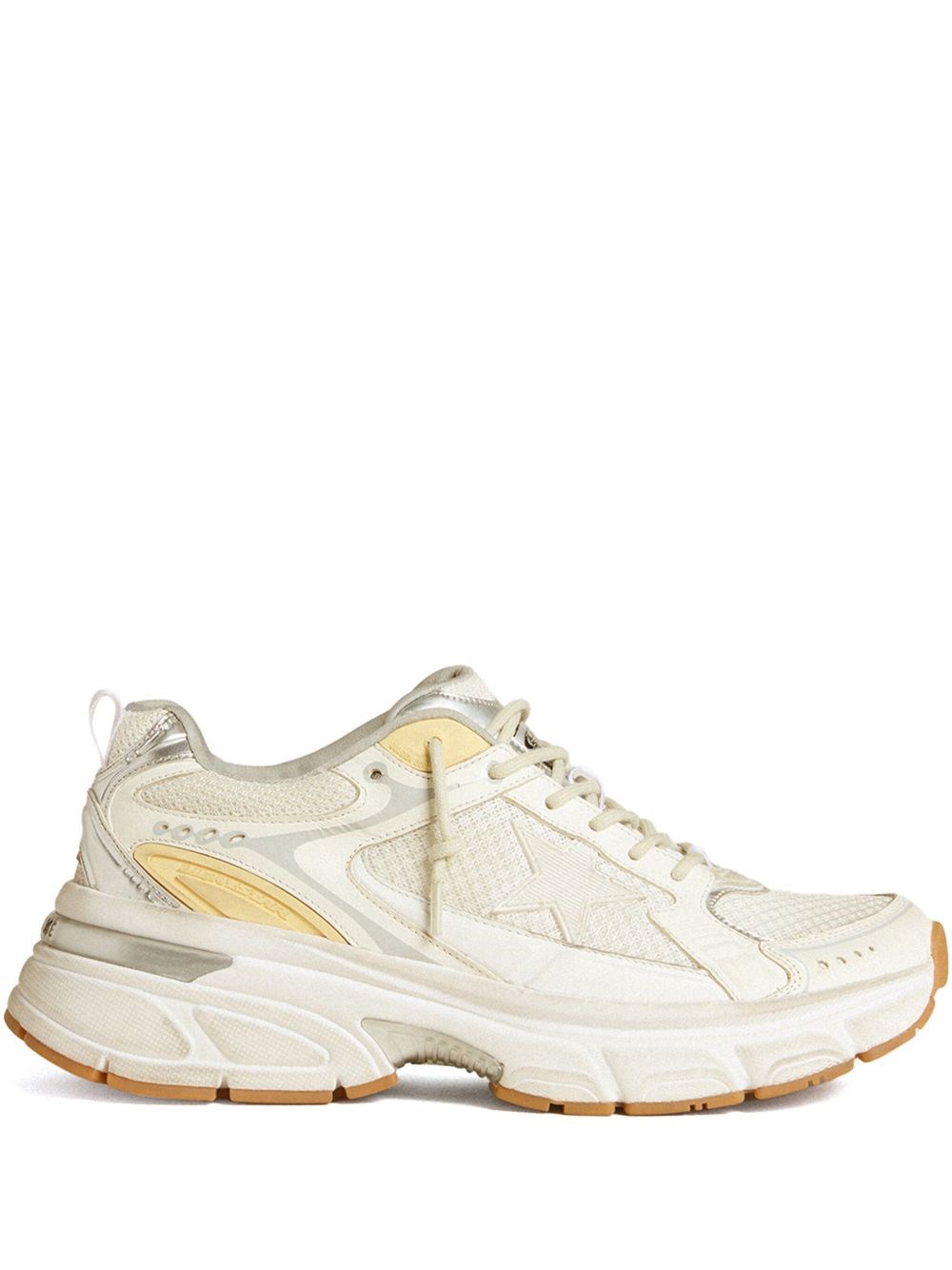 Golden Goose 40mm Lightstar Net & Suede Sneakers In White