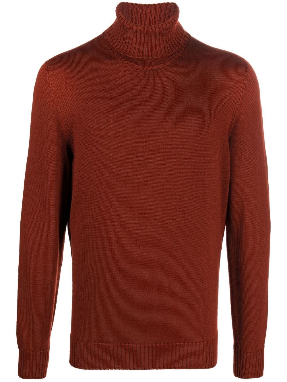 Drumohr High Neck Sweater In Brown