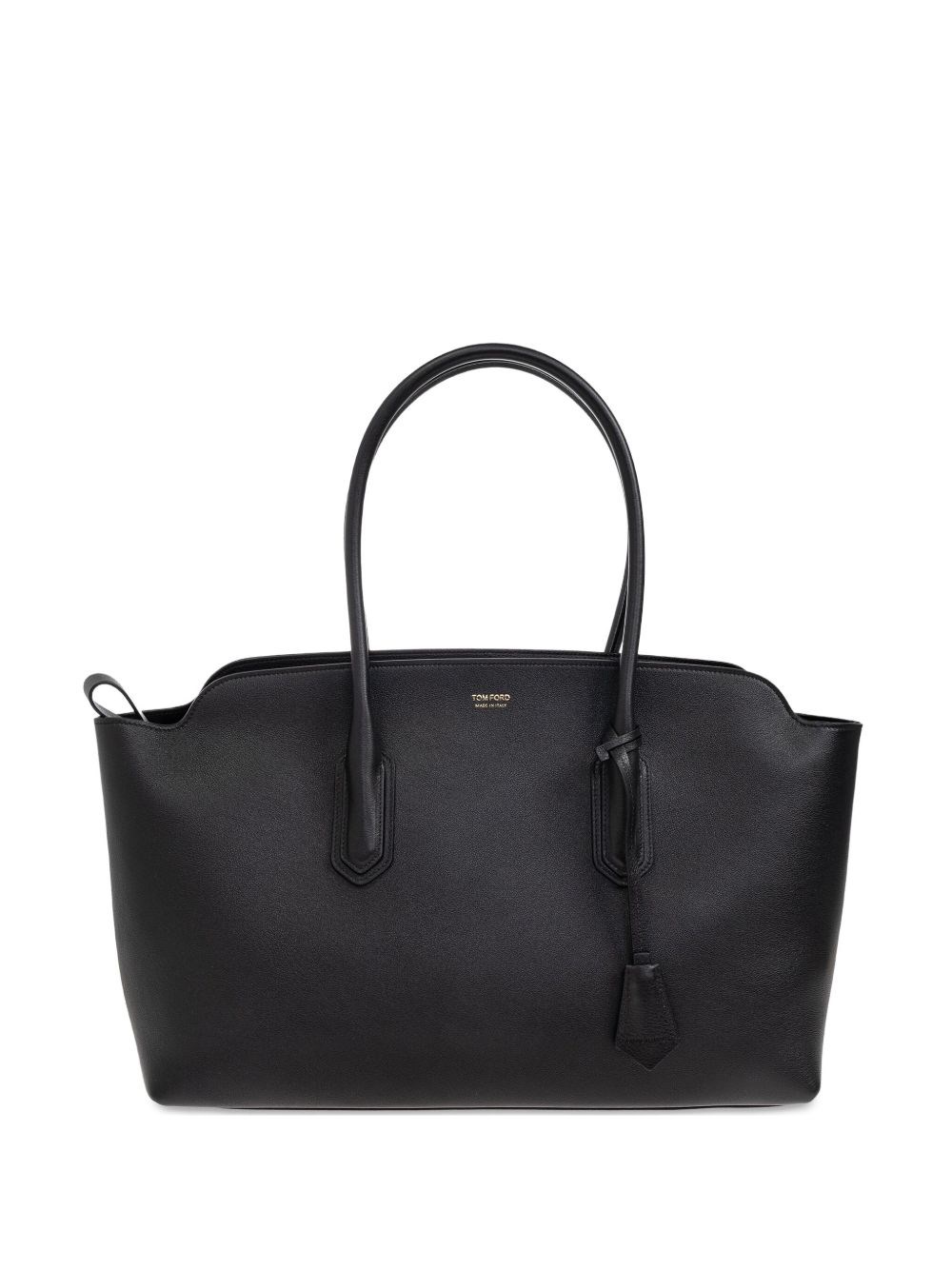 Tom Ford Large Leather Shopping Bag In Black