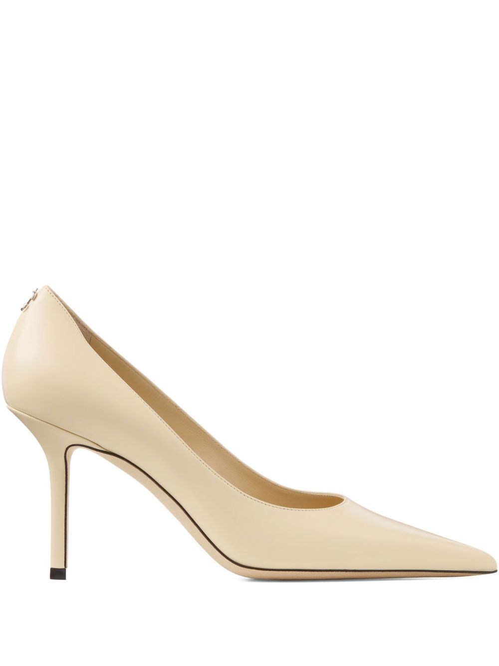 Jimmy Choo Love 85 Lizard-effect Leather Point-toe Pumps In Cream