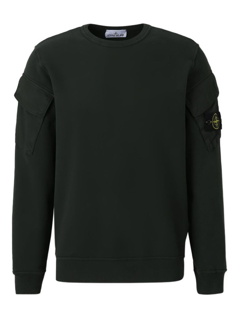 Stone Island Black Sweatshirt With Pockets And Compass Logo In Black