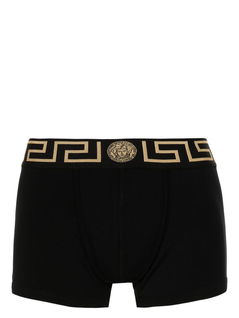 Versace Boxer With Greca Pattern In Black