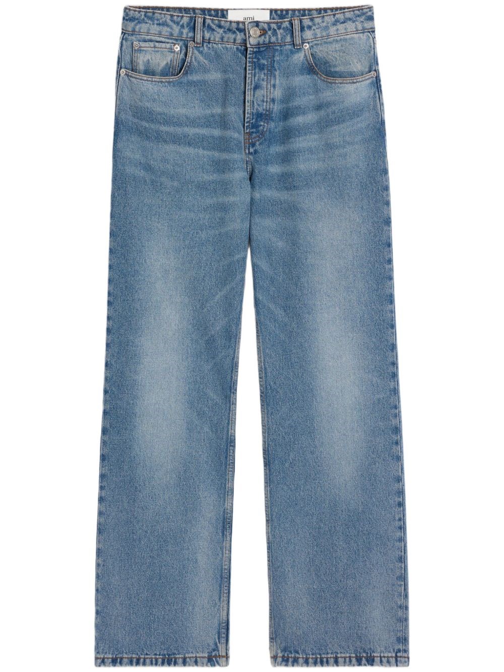 Ami Alexandre Mattiussi Large Fit Denim Jeans With Classic Structure In Blue