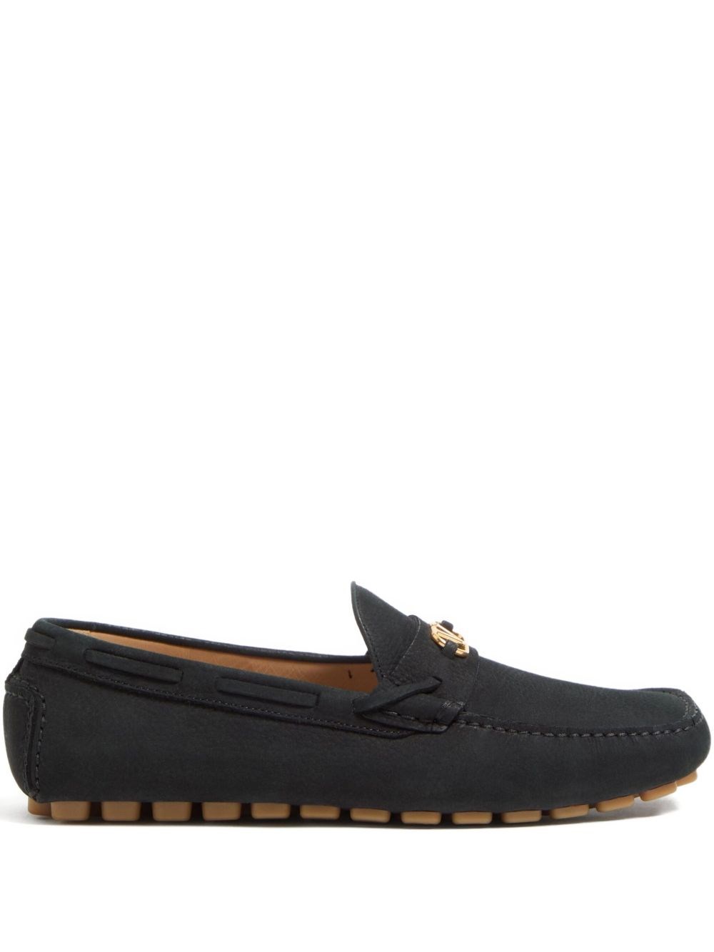 Valentino Garavani Fastaway Leather Loafers In Black