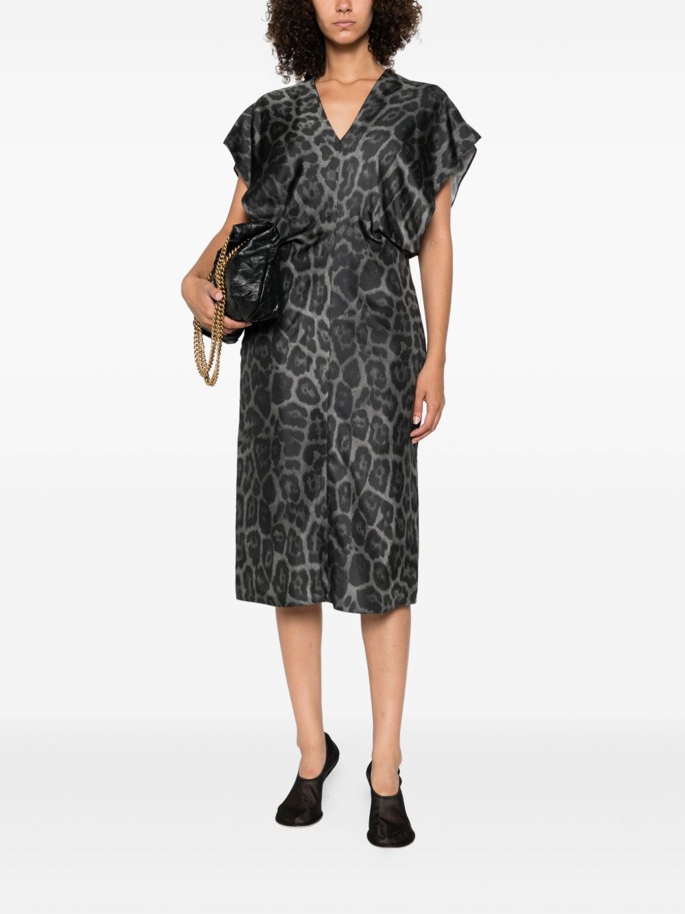Stella Mccartney Midi Dress With V-neck In Multi