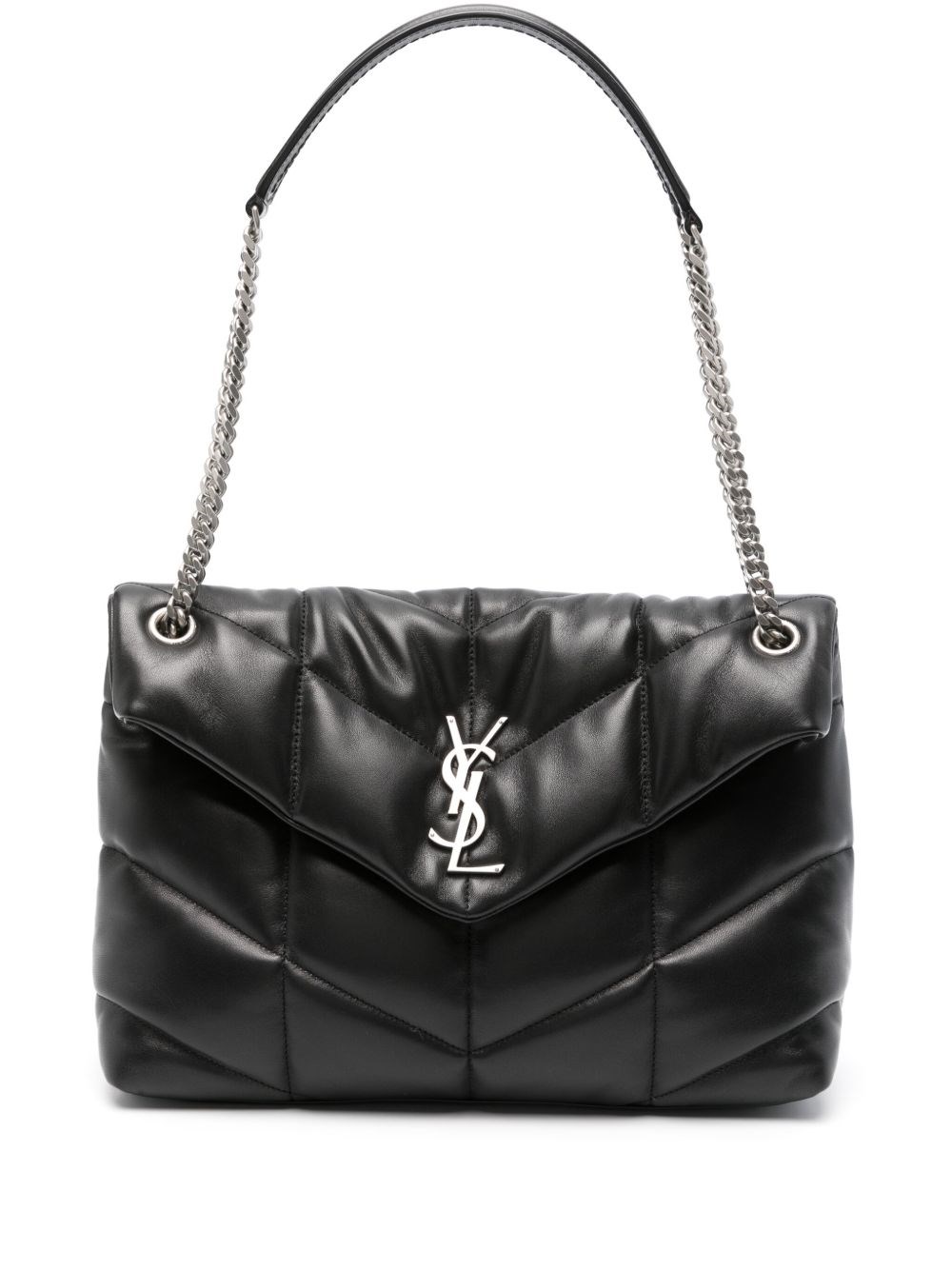 Saint Laurent Medium Puffer In Quilted Nappa In Black