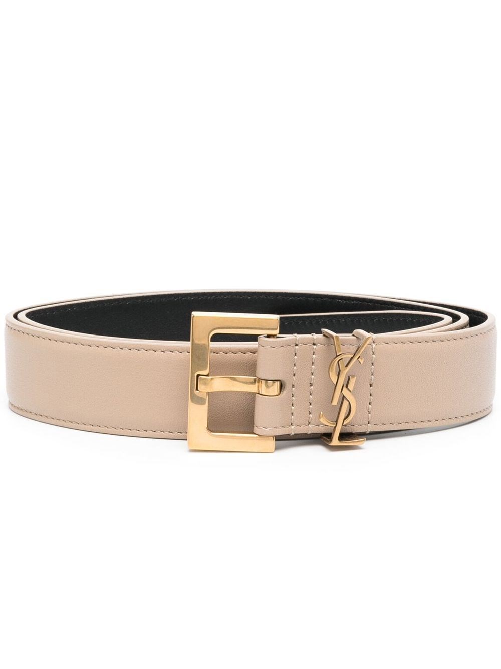 Saint Laurent Cassandre Belt With Buckle In White