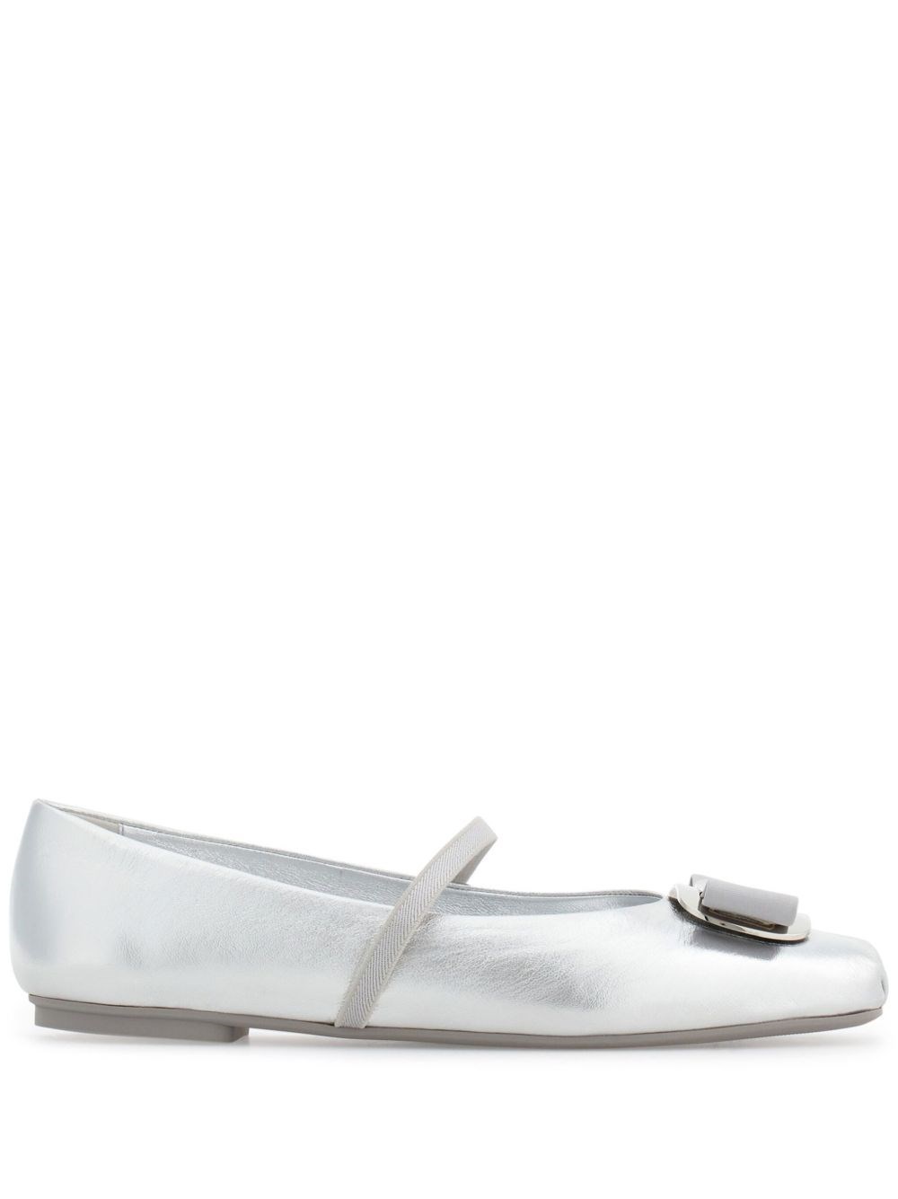 Ferragamo New Vara Ballerinas In Silver