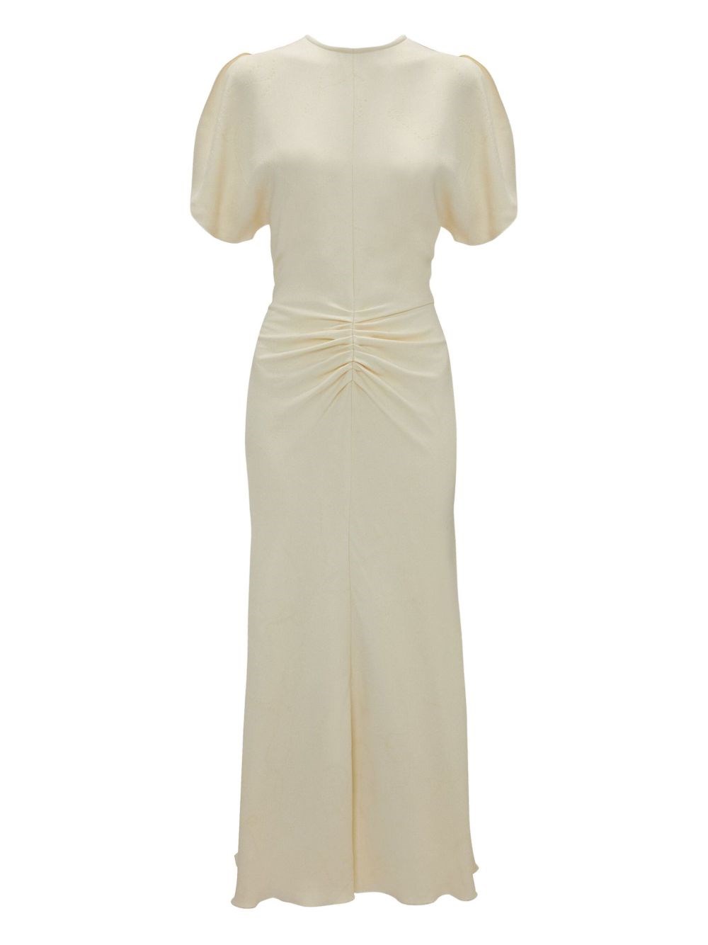 Victoria Beckham Draped Midi Dress In Neutral