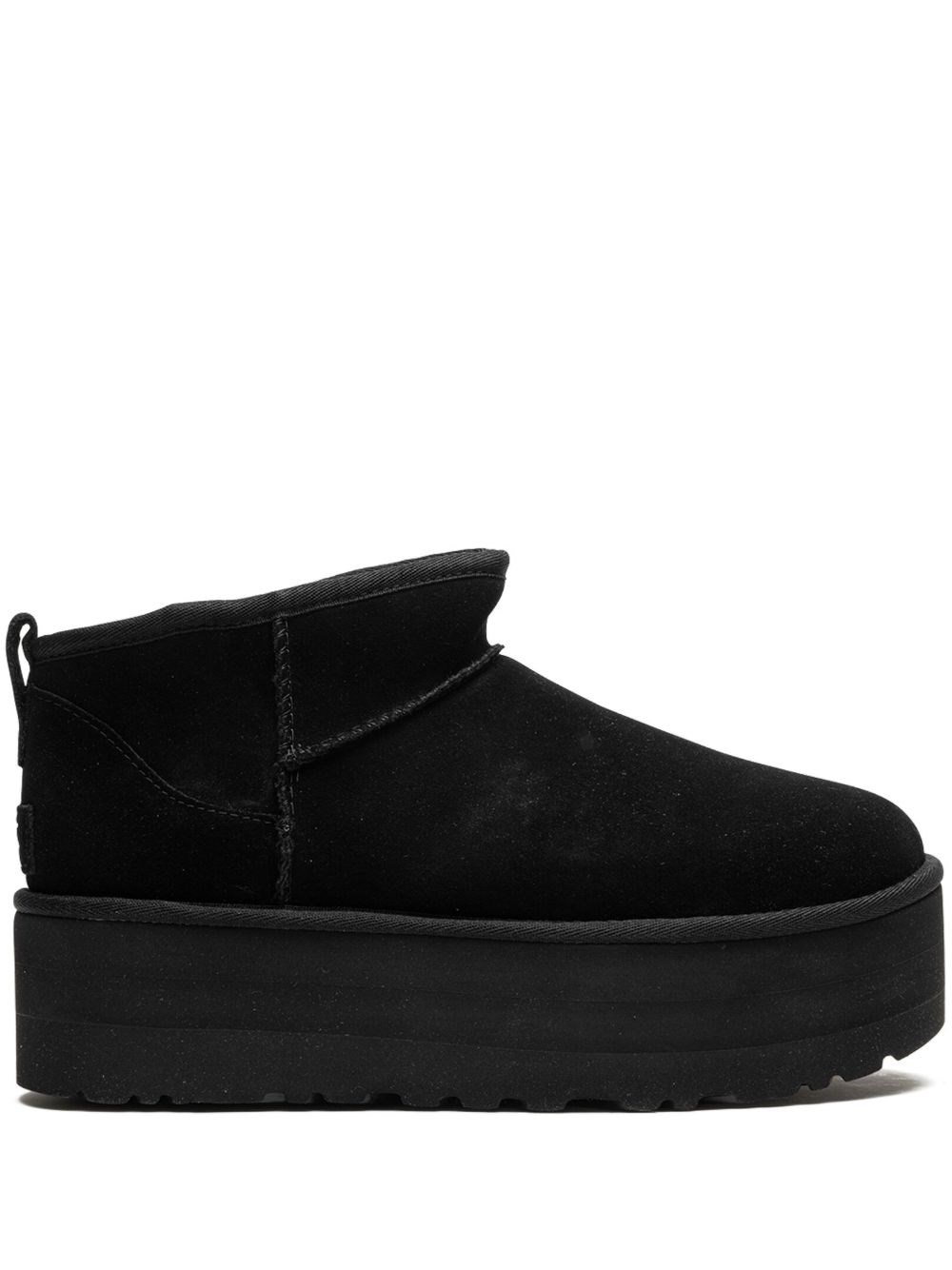 Ugg Classic Ultra Mini Boots With Elevated Sole In Black