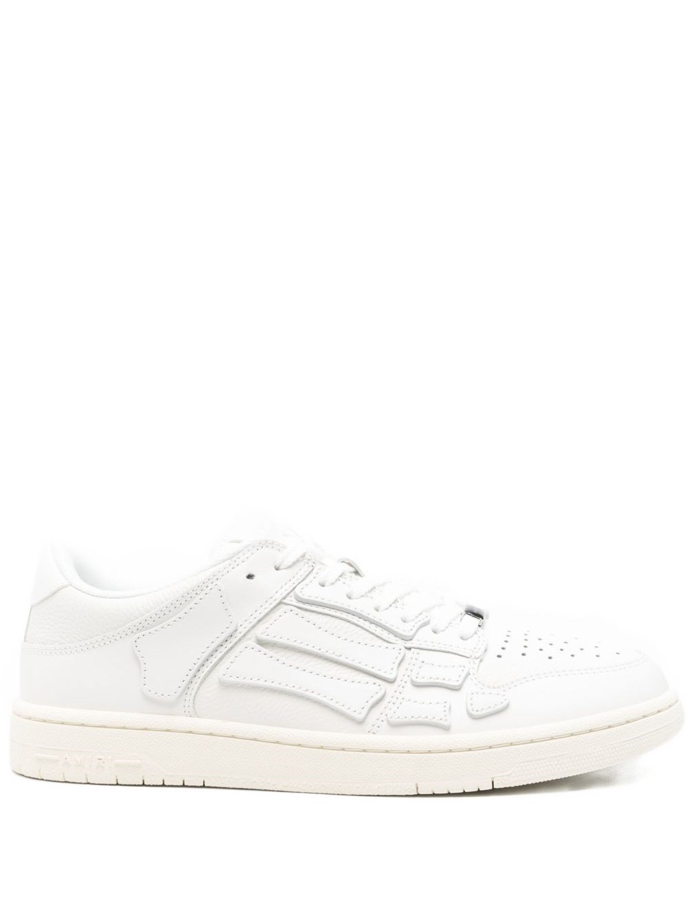 Amiri Pacific Bones Leather Panelled Sneakers In White