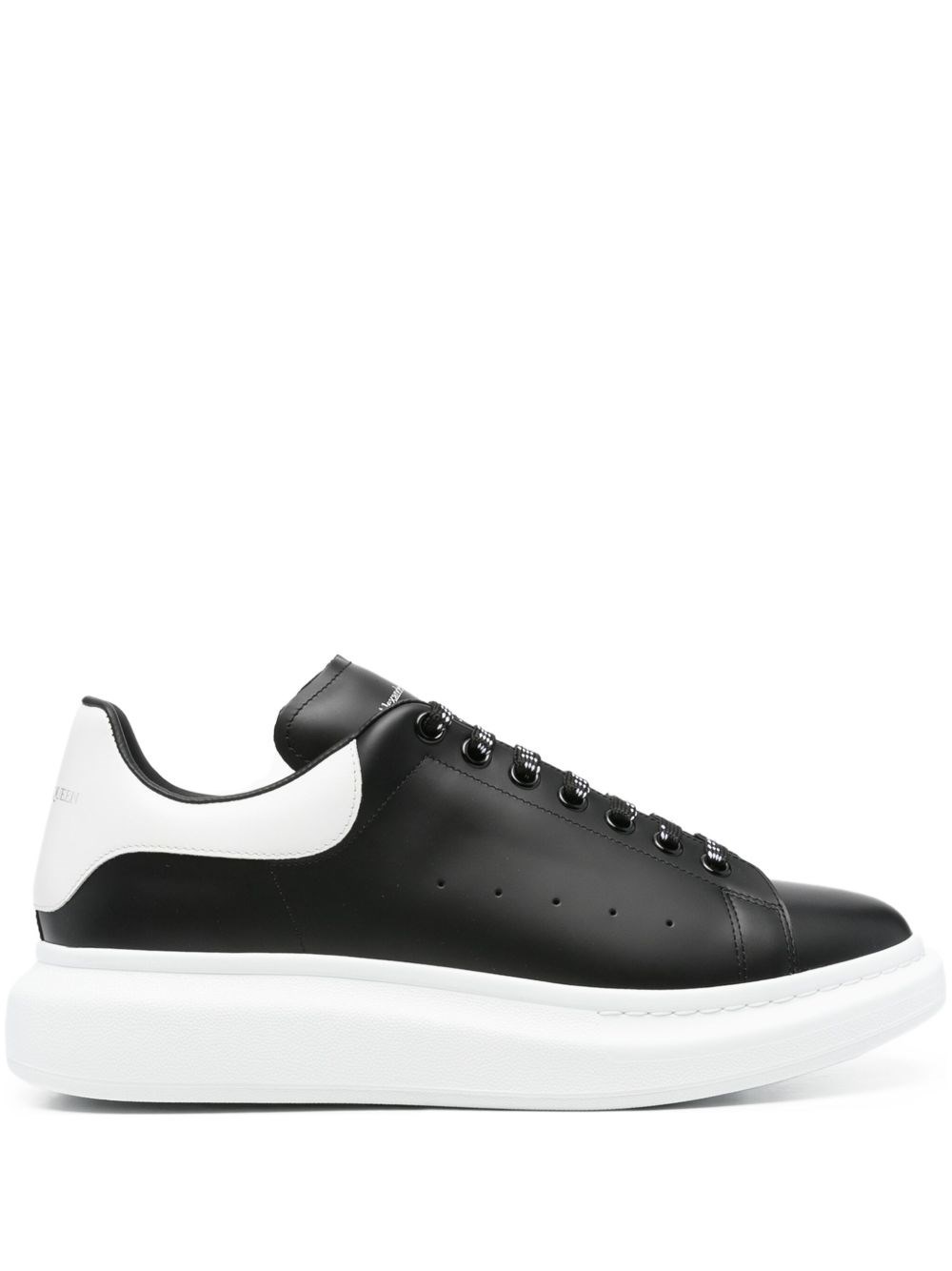 Alexander Mcqueen Larry Leather Sneakers With Logo Detail In Black