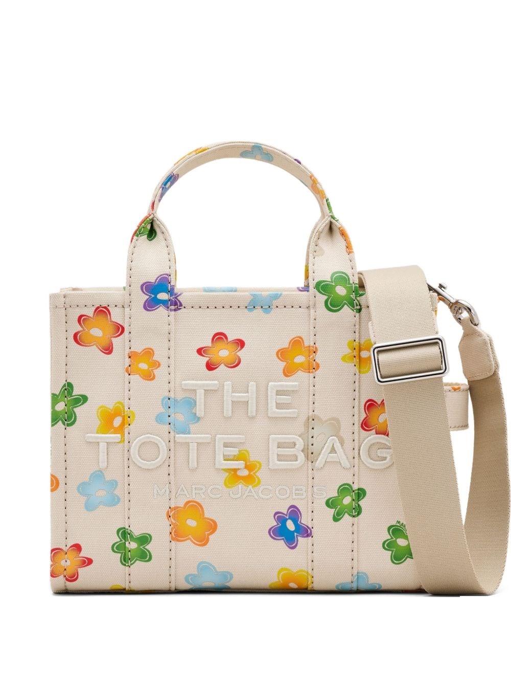 Marc Jacobs Printed Canvas Small The Tote Bag Handbag In Neutral