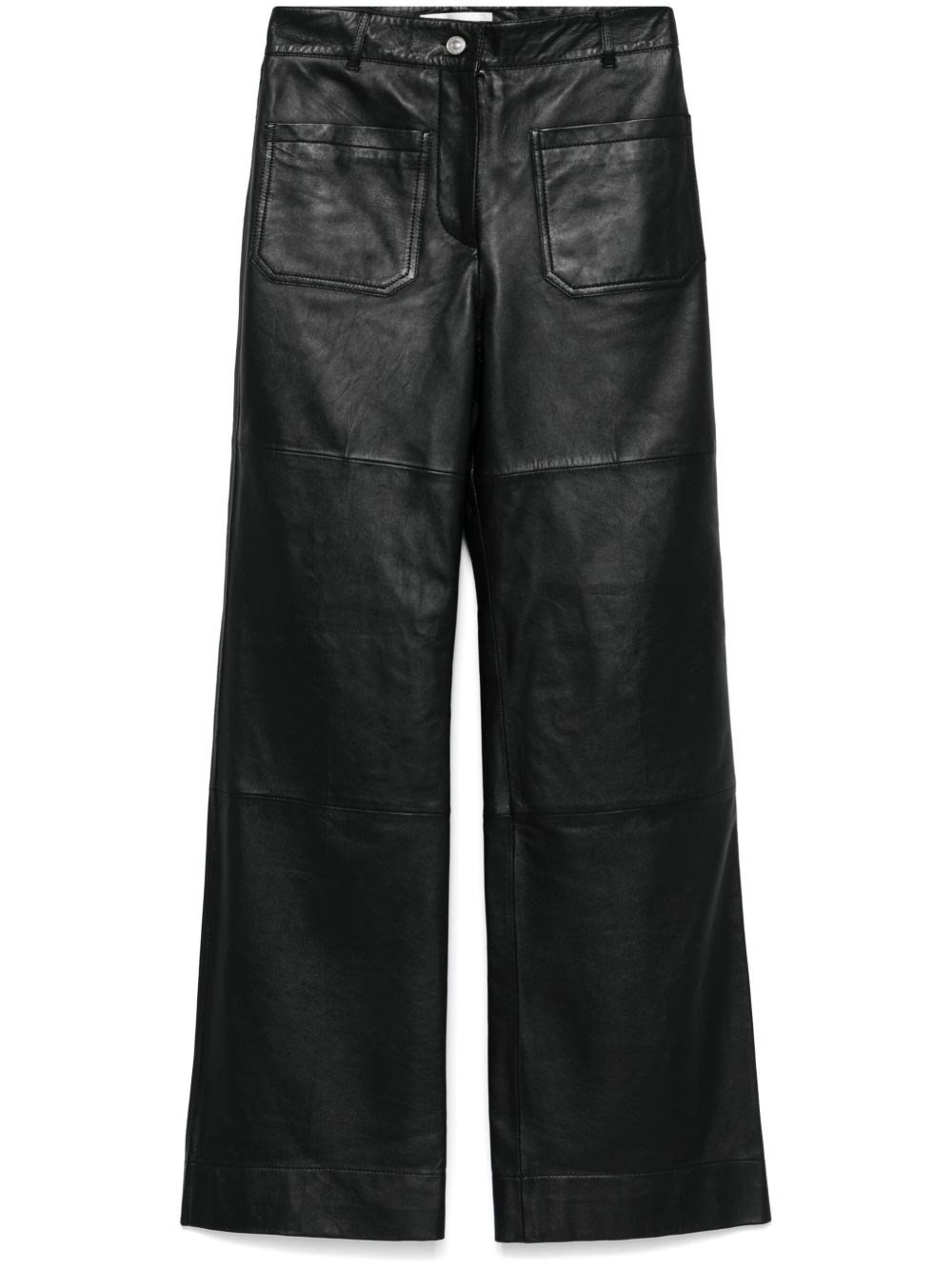 Victoria Beckham Leather Pants In Black