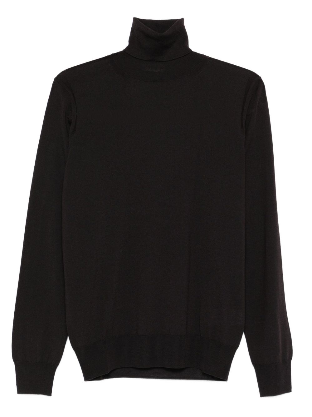 Paolo Pecora High Neck Wool Sweater In Brown
