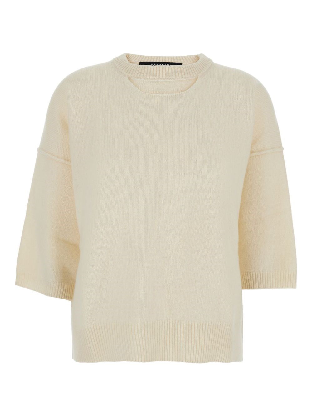 Federica Tosi Short Sleeve Sweater In Neutral