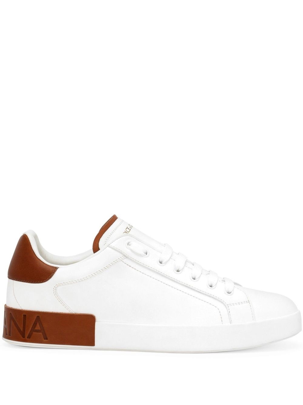 Dolce & Gabbana Portofino Sneakers With Embossed Logo In White