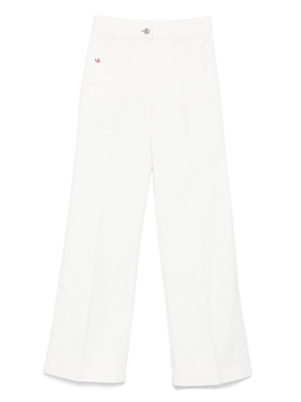 Victoria Beckham Straight Organic Cotton Jeans In White
