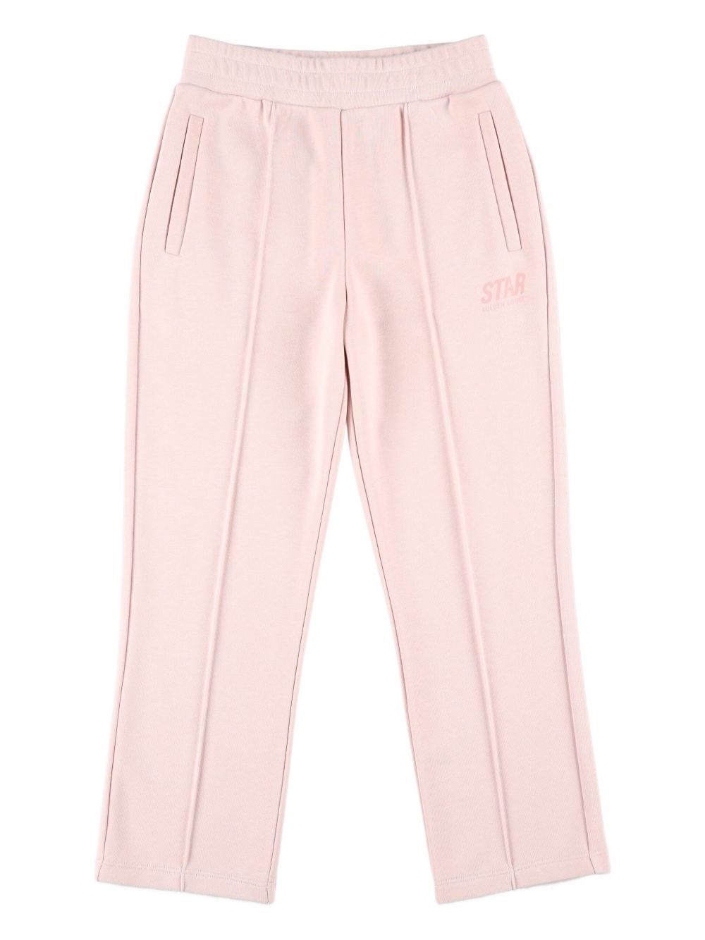 Golden Goose Kids Embroidered Star Panel Pants In Pink