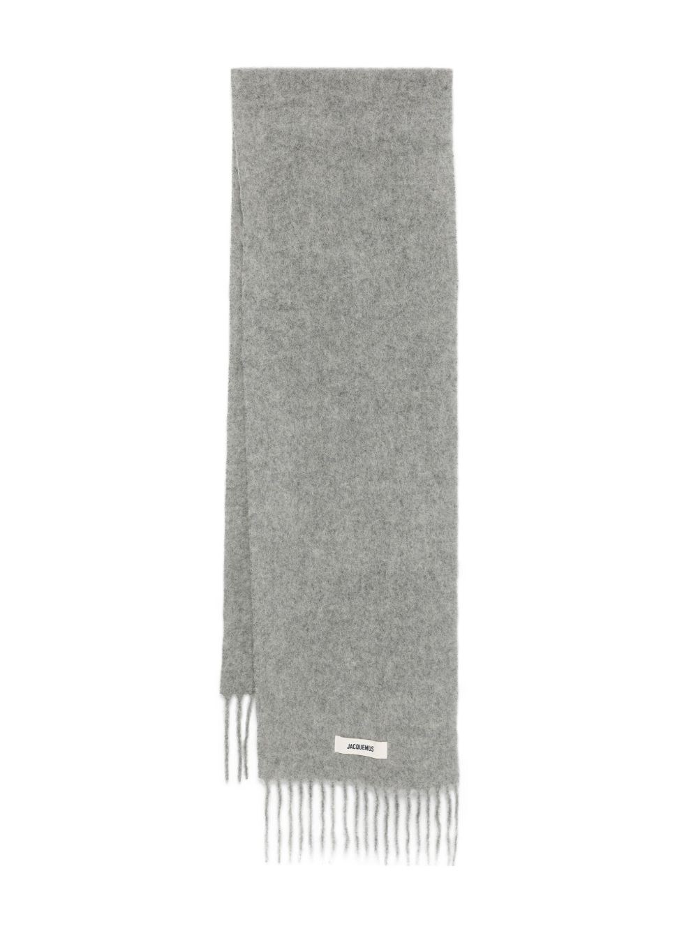 Jacquemus Carro L Scarf In Grey Alpaca In Gray
