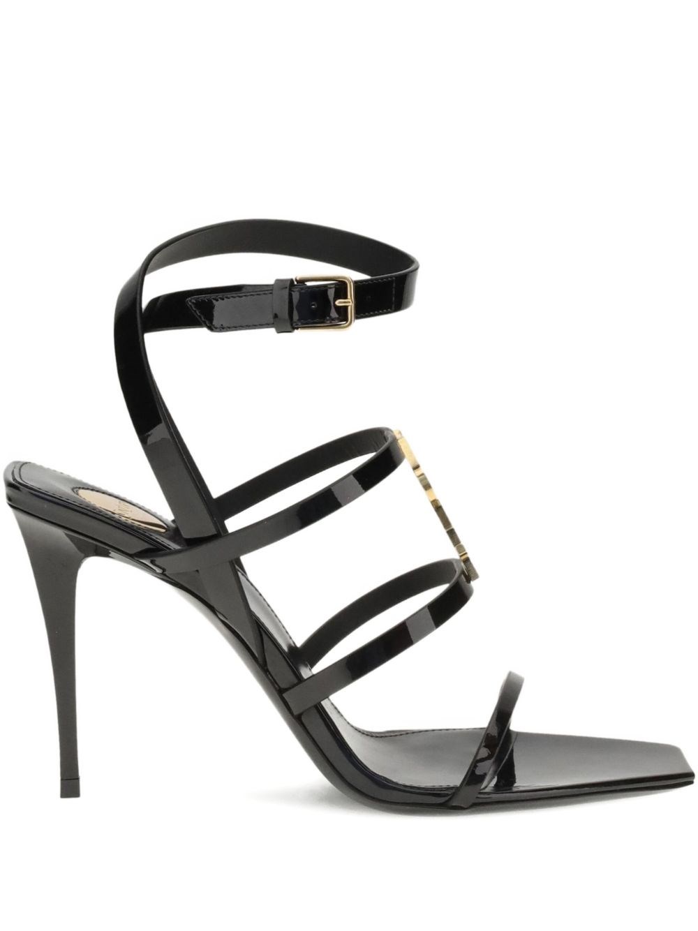 Saint Laurent Multi-strap Sandals In Black