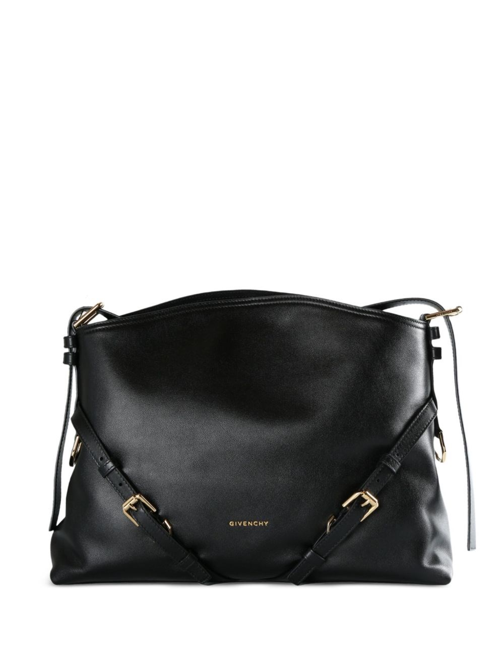 Givenchy Voyou Medium Bag In Shiny Leather In Black